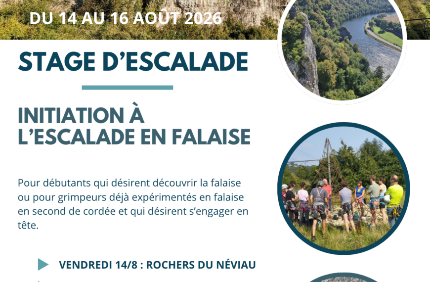 Stages de découverte de l’escalade en falaise